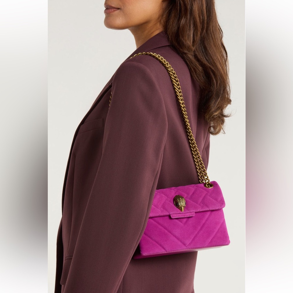 🔥🔥🔥NEW Kurt Geiger Mini Kensington Suede Convertible Shoulder Bag Crossbody Bag - Picture 2 of 16